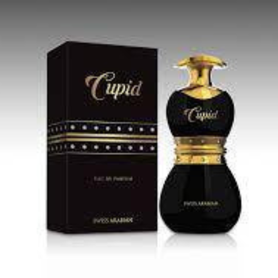 Swiss Arabian Cupid EDP 75ml bottle, elegant perfume with floral and spicy notes, showcasing the fragrance's vibrant design.