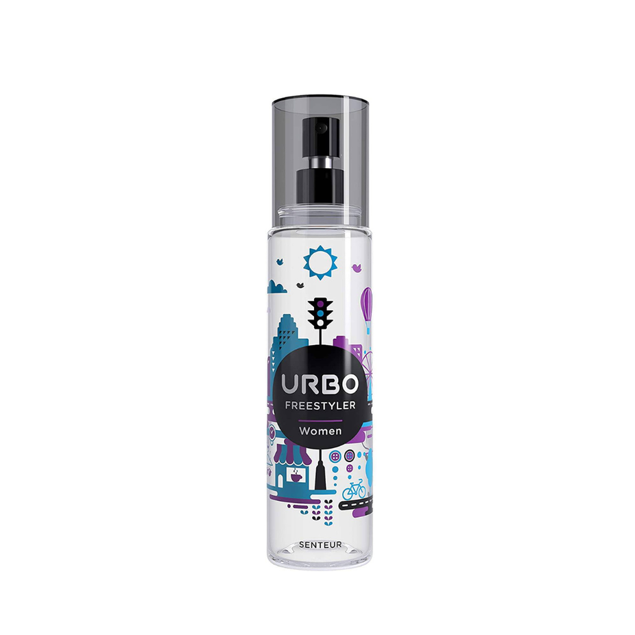 Urbo 6-piece body spray collection featuring Artiste, Reveller, and Freestyler body mists for men and women.