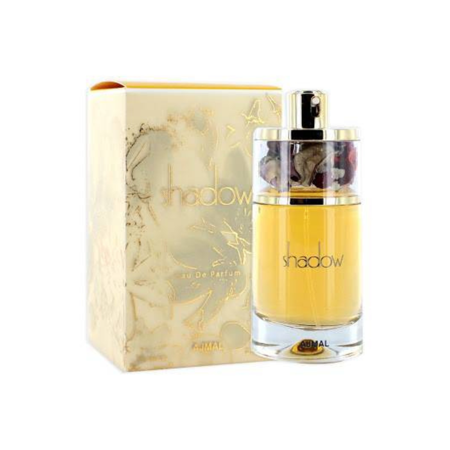 Ajmal Shadow EDP Eau de Parfum couple set with elegant bottles, showcasing the fragrance's sleek design and sophisticated packaging