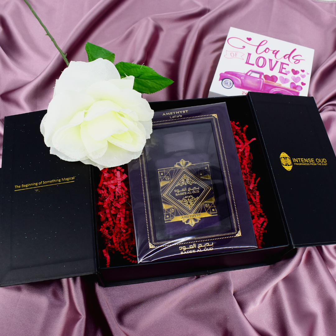 Badee Al Oud Amethyst Gift Set With Box For Women |EDP-100ml| By Lattafa - Intense Oud
