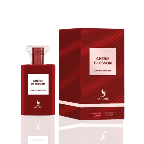 Volare Cherie Blossom Eau de Parfum 100ml bottle with floral design and elegant packaging.
