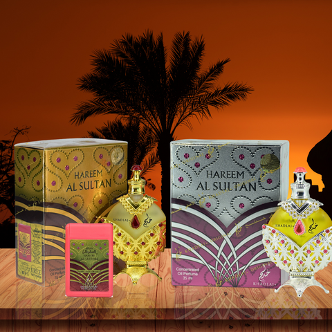Hareem Al Sultan Gold & Silver With Magnetic Box CPO - 35ML by Khadlaj - Intense Oud