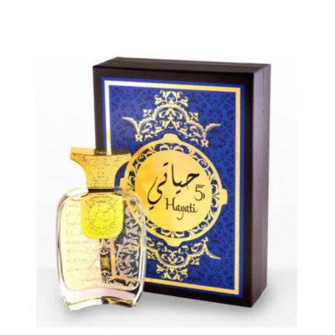 Arabian Oud Hayati 5 women’s Eau De Parfum bottle, 100 ML, with elegant design and floral fragrance presentation.