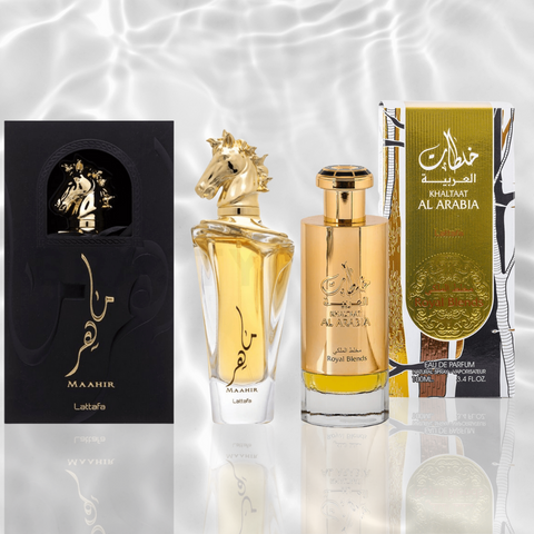 Khaltaat Al Arabia Royal Blend & ﻿Maahir EDP - 100ML(3.4 oz) by Lattafa Perfumes - Intense Oud