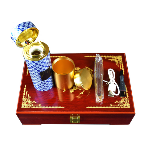 Portable USB Incense Burner Kit- Blue - Intense Oud