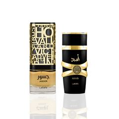 Jasoor & Asad EDP 100ML (3.4 OZ) by Lattafa | Collection for Men & Women, Long Lasting Scents of Arabia, Perfumes for Men & Women Original. (BUNDLE) - Intense Oud