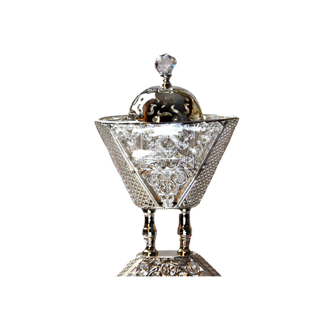 Arab Incense Bakhoor Burner - 9 inch Silver by Intense Oud - Intense Oud