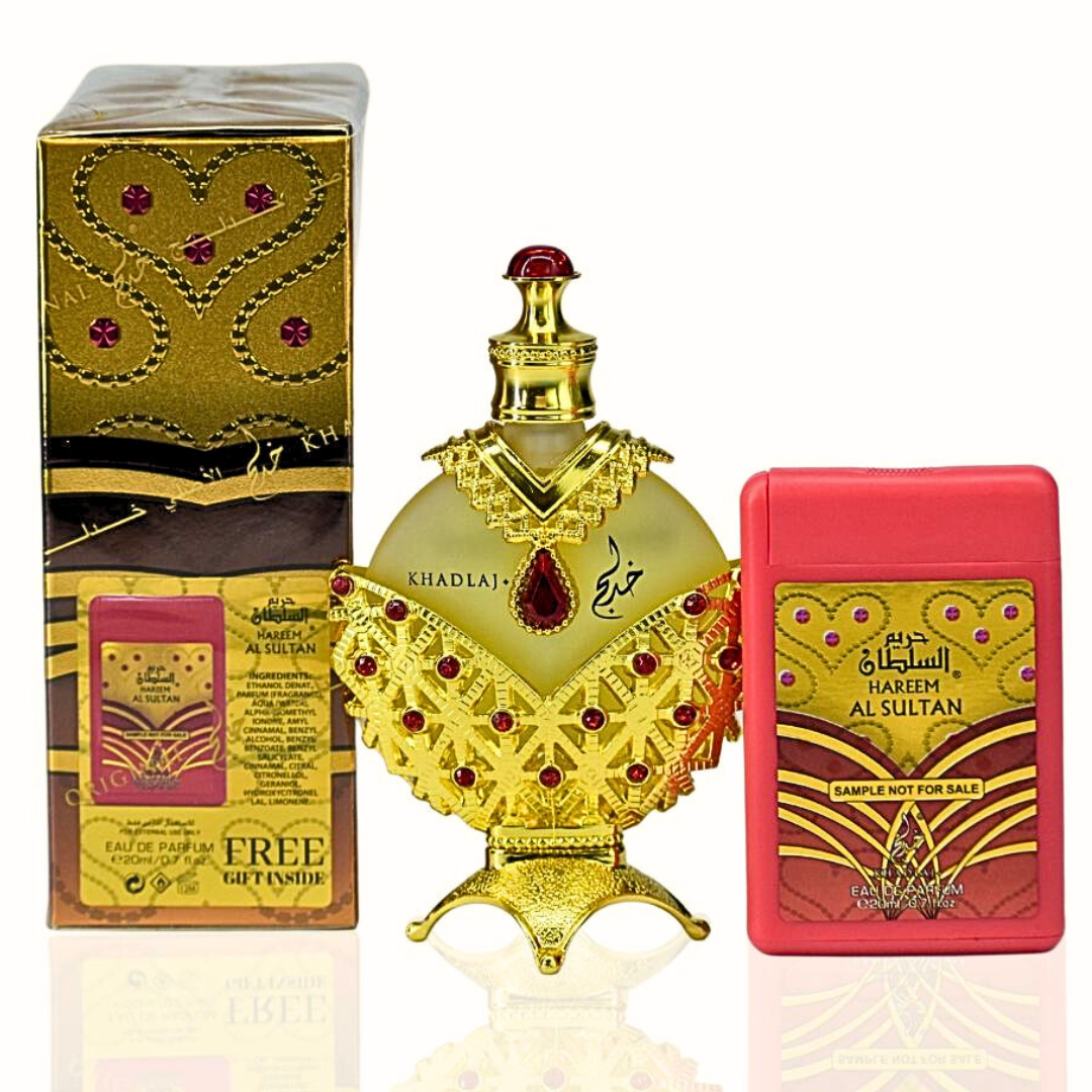 Hareem Al Sultan Gold CPO-35Ml (1.1oz) With Free Gift Spray EDP - 20ml (0.7oz) by Khadlaj - The Original - Intense Oud