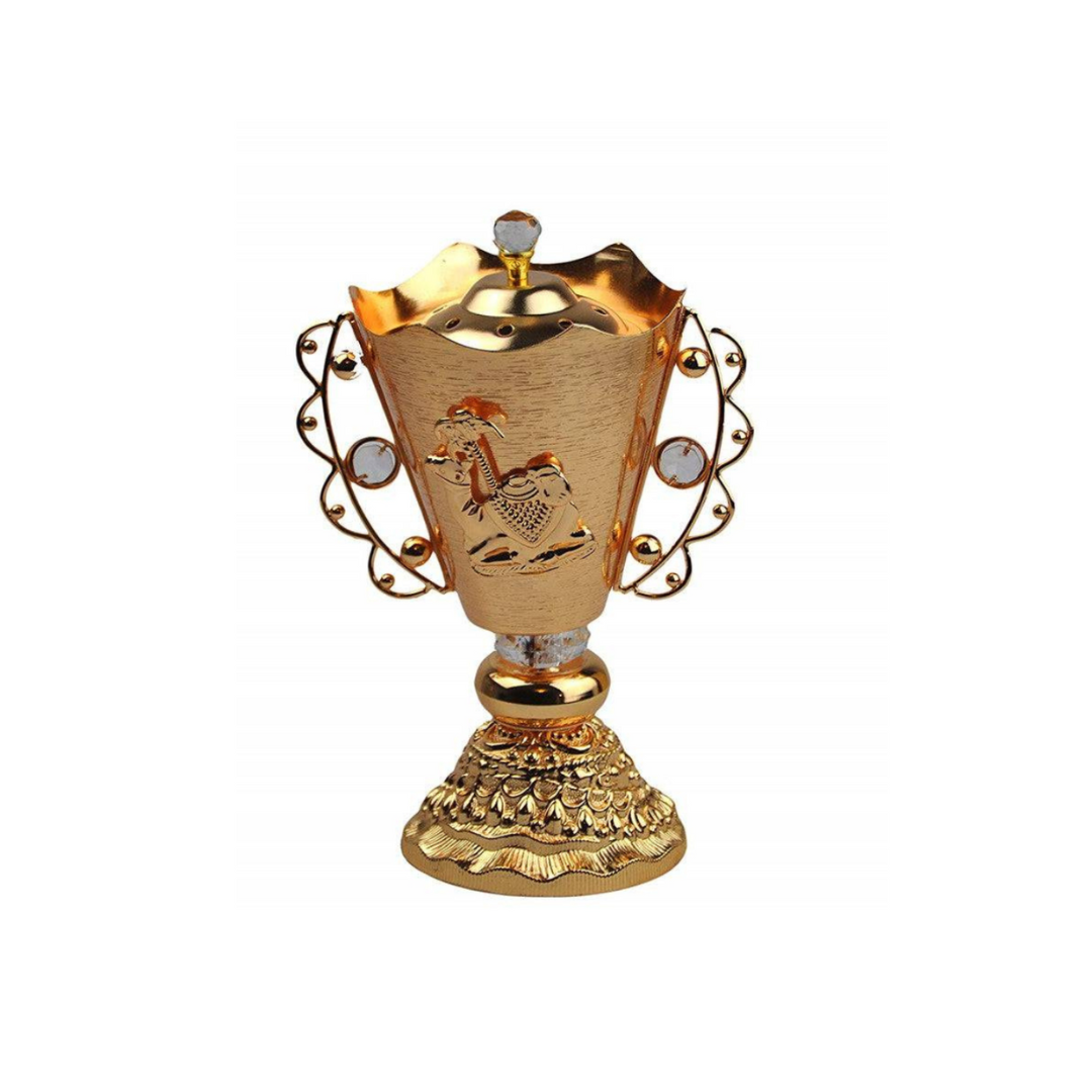 Arab Incense Bakhoor Burner - 8 inch Golden by Intense Oud - Intense Oud