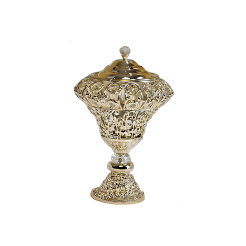 Arab Incense Bakhoor Burner - 10 inch Silver by Intense Oud - Intense Oud