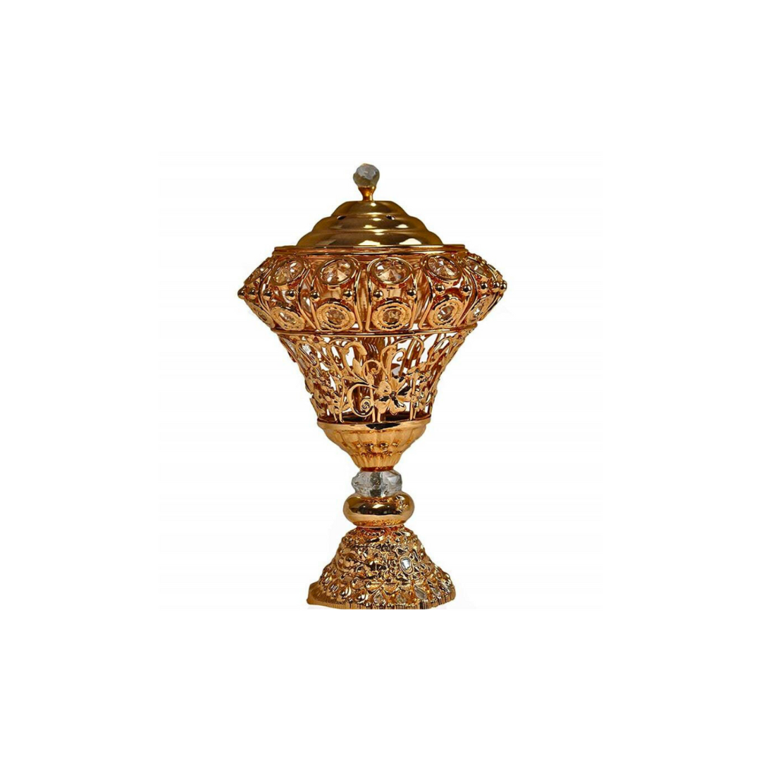 Arab Incense Bakhoor Burner - 10 inch Golden by Intense Oud - Intense Oud