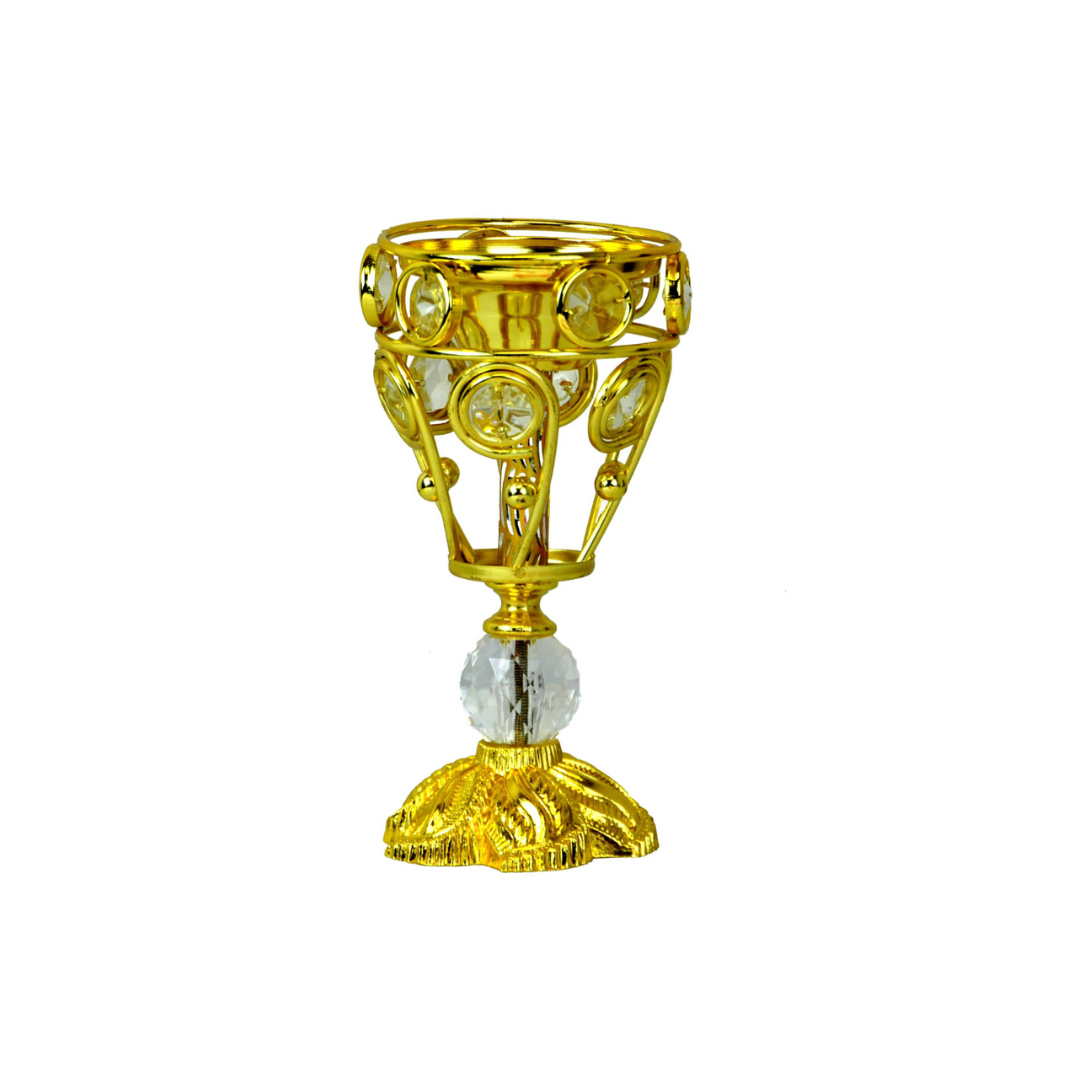 Arabia Incense/Bakhoor Burner (Mabkhara) -Oud Burner, Metal,Tray Inside 5 inch Tall (Golden) - Intense Oud