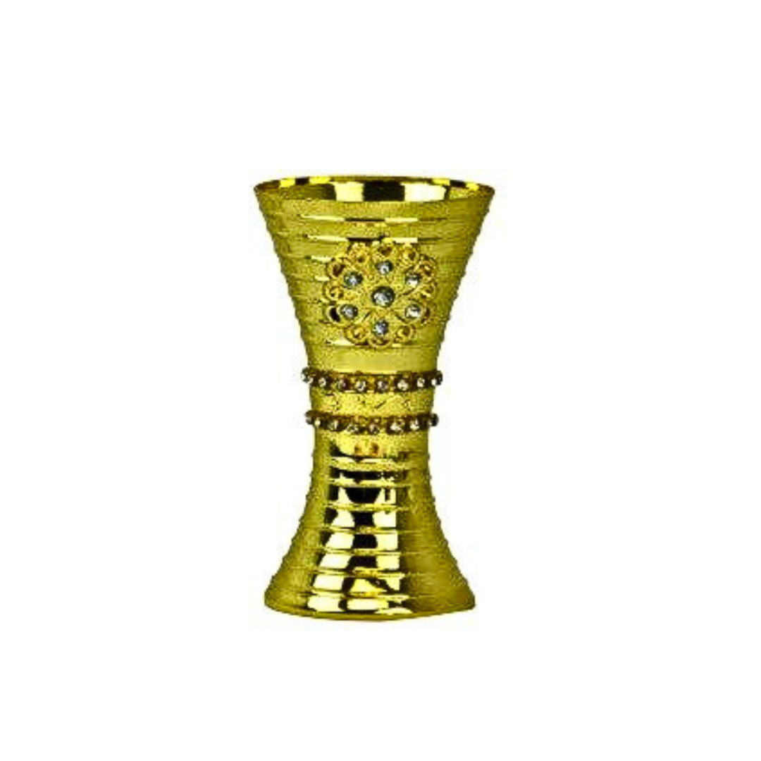 Arabia Incense/Bakhoor Burner (Mabkhara) -Oud Burner, Metal,Tray Inside 5 inch Tall (Golden) - Intense Oud