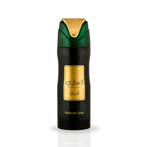 Lattafa Ejaazi deodorant spray in 200ML bottle, with sleek packaging and fresh scent, displayed on a plain background.