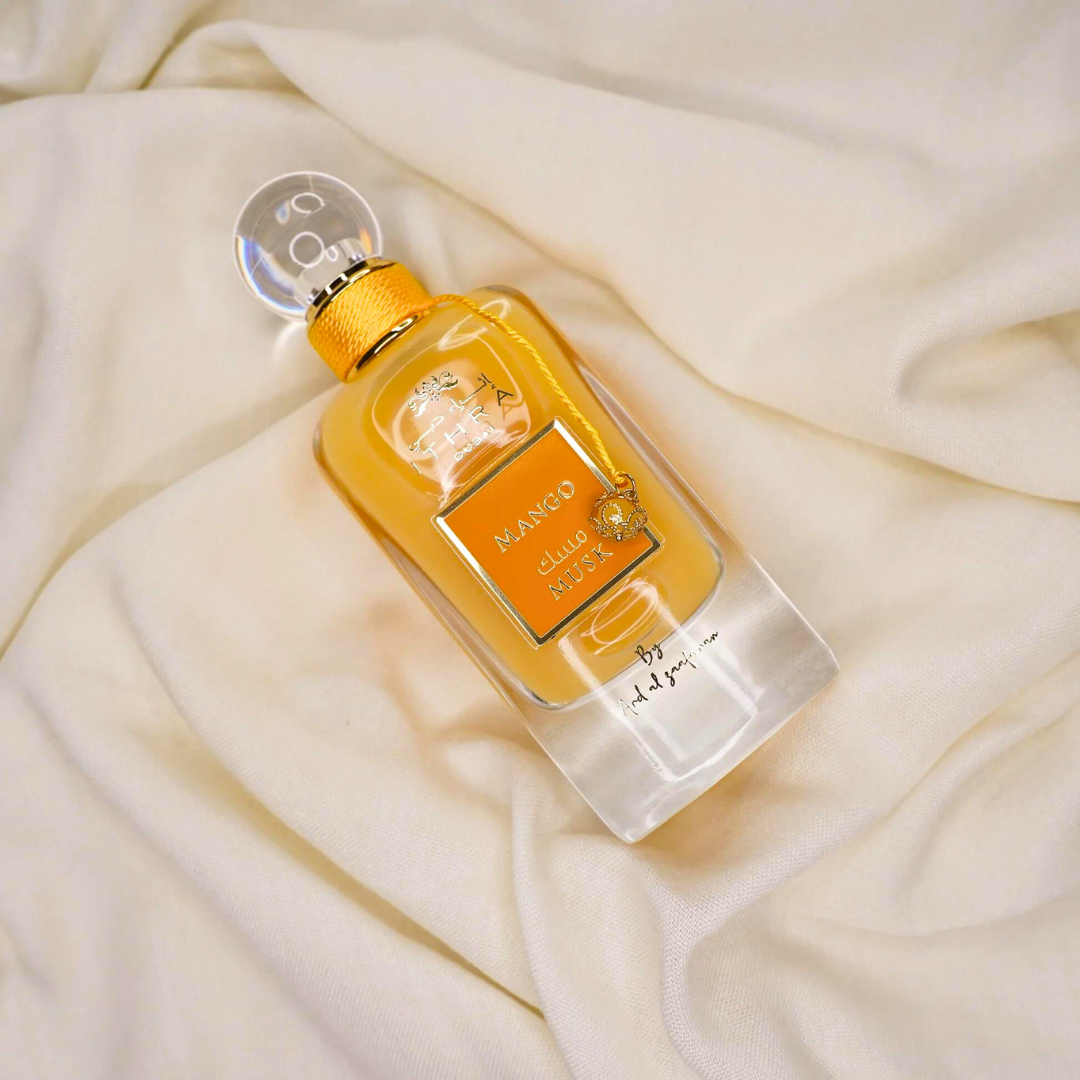 Mango Musk Ithra Dubai Collection - EDP 100ML (3.4 OZ) By Ard Al Zaafaran (VELVET POUCH) - Intense Oud