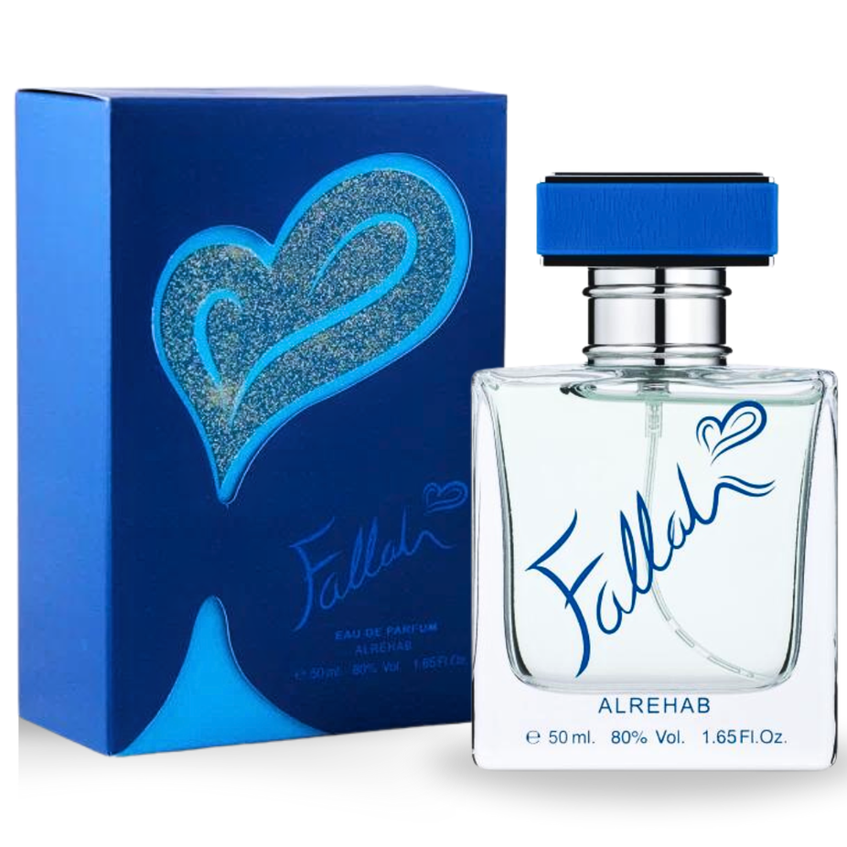 Fallah EDP by Al Rehab, 50ML Eau De Parfum bottle, elegant design, showcasing the fragrance container.