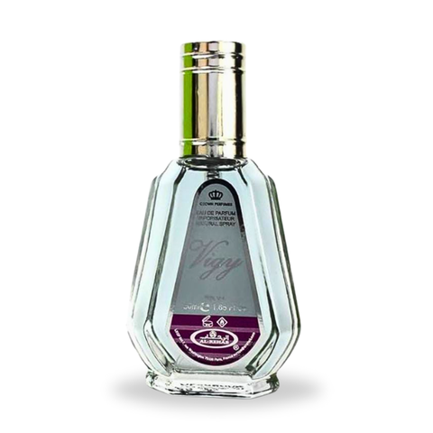 Vigy EDP Eau De Parfum by Al Rehab in 50ML bottle, featuring elegant packaging and a sleek design.