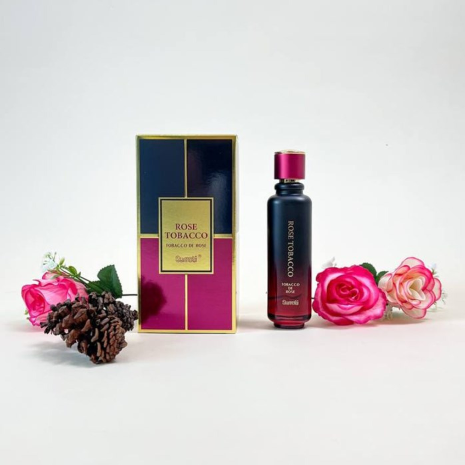 Rose Tobaco EDP by Surrati, 100ML, elegant bottle of exotic floral and smoky fragrance for men and women.