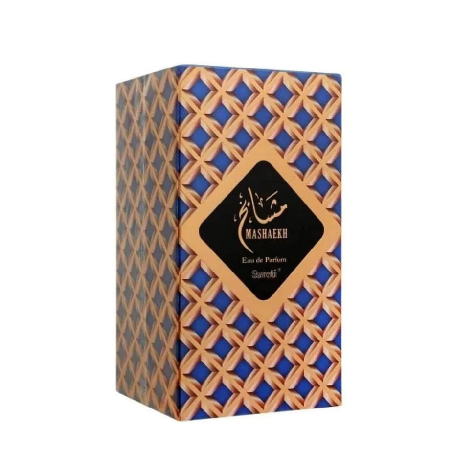 Surrati Mashaekh EDP 100ml Eau De Parfum bottle with elegant design, suitable for men and women, exotic fragrance.