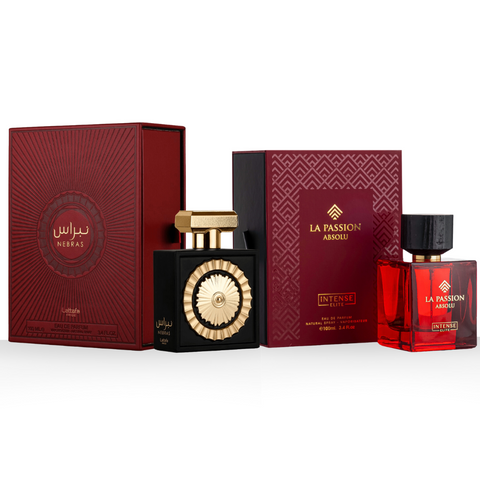 Nebras EDP 100ML (3.4 OZ) by Lattafa Pride & La Passion Absolu EDP 100ML (3.4 OZ) by Intense Elite. (EXOTIC BUNDLE) - Intense Oud