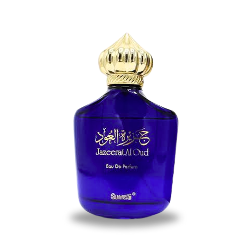 Surrati Jazeerat Al Oud Eau de Parfum spray 100ml with elegant bottle and floral and woody fragrance notes.