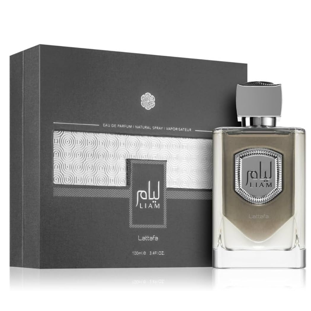 Liam Grey EDP Spray 100ML (3.4 OZ) by Lattafa, Refreshing and Aromatic Fragrances for Men & Women. - Intense Oud