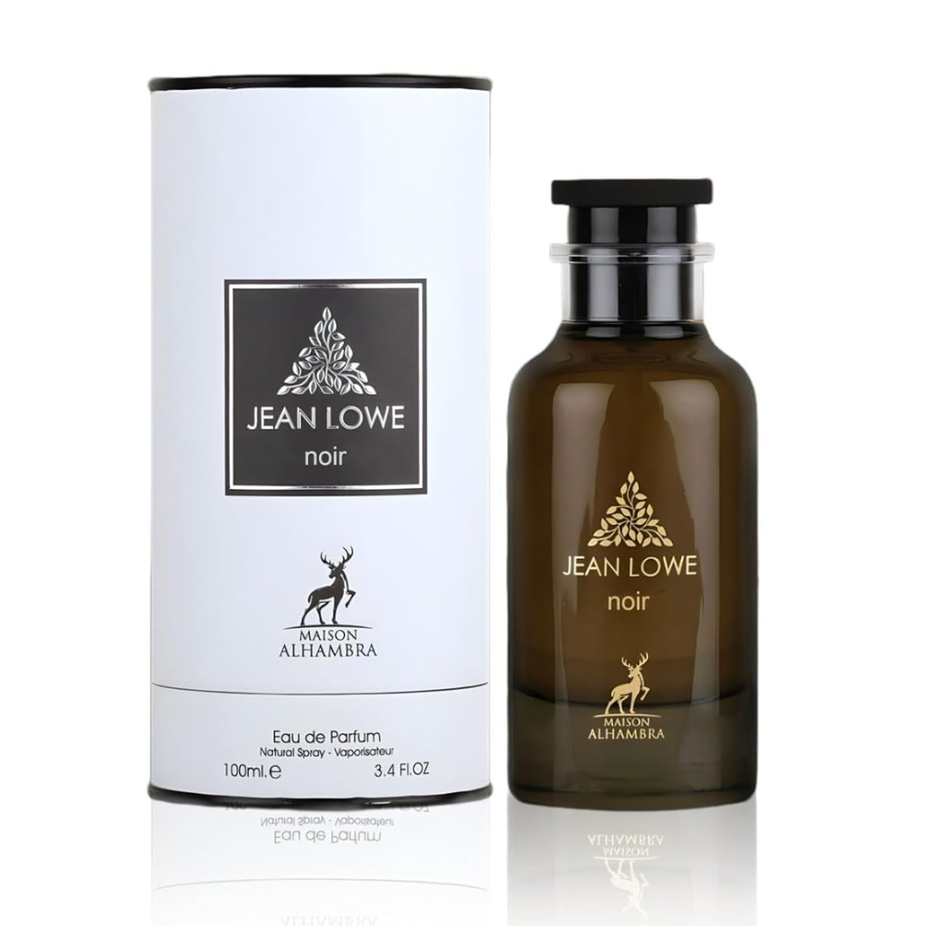 Maison Alhambra Jean Lowe Noir Eau de Parfum spray 100ml, featuring elegant black bottle with sophisticated design.