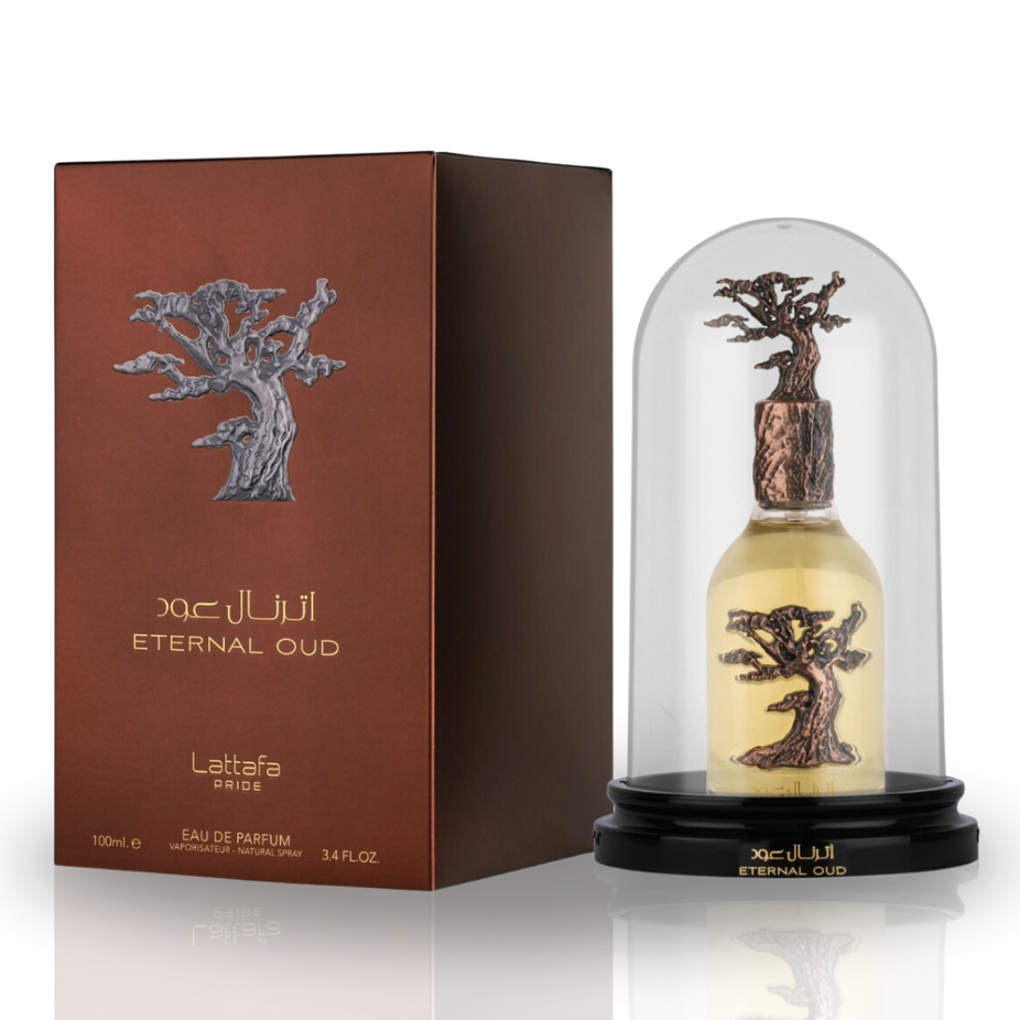 Lattafa Pride Affection Nebras Eternal Oud unisex EDP spray 100ML, long-lasting luxurious fragrance for men and women.