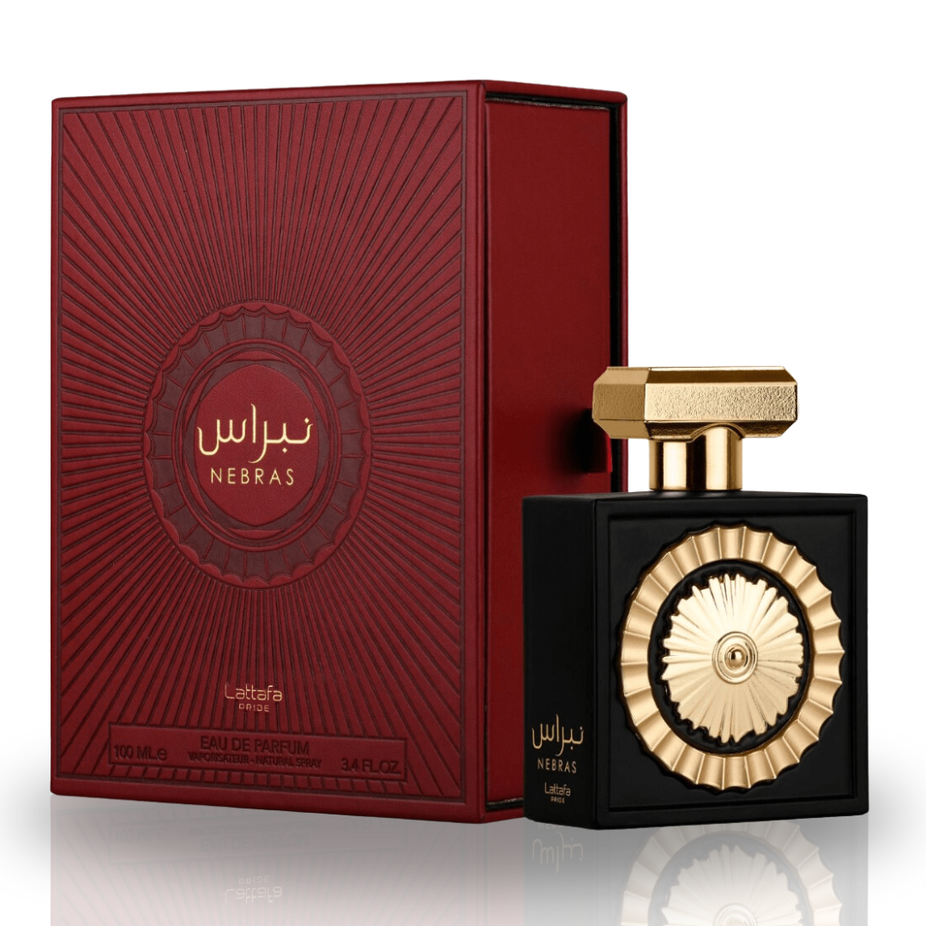 Lattafa Pride NEBRAS & Eternal Oud unisex 100ml EDP bundle, long-lasting luxurious fragrances for men and women, image of the product bottles.