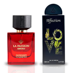 AFFECTION EDP Spray 100ML (3.4OZ) By Lattafa Pride & LA PASSION ABSOLU EDP 100ML (3.4OZ) By Intense Elite. (BUNDLE) - Intense Oud