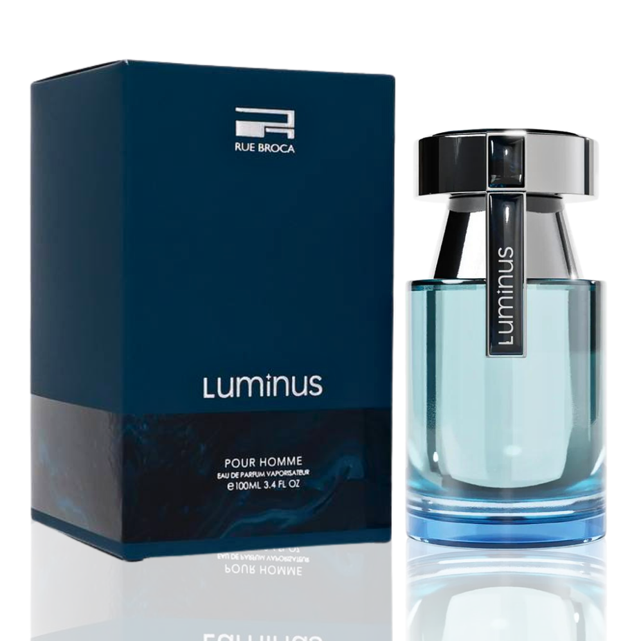 Rue Broca Luminus Pour Homme and Femme EDP sprays 100ML bottles with spicy, fruity, refreshing fragrance in a value pack.