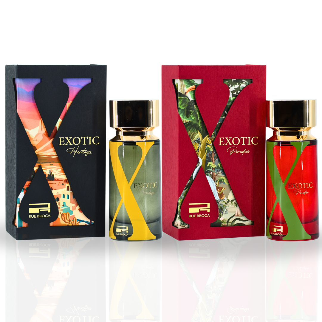 Exotic Heritage Pour Homme & Exotic Paradise Pour Femme - EDP Sprays 100ML (3.4OZ) Floral, Fruity, Refreshing Designer Perfumes. (Xtra Value Pack) - Intense Oud