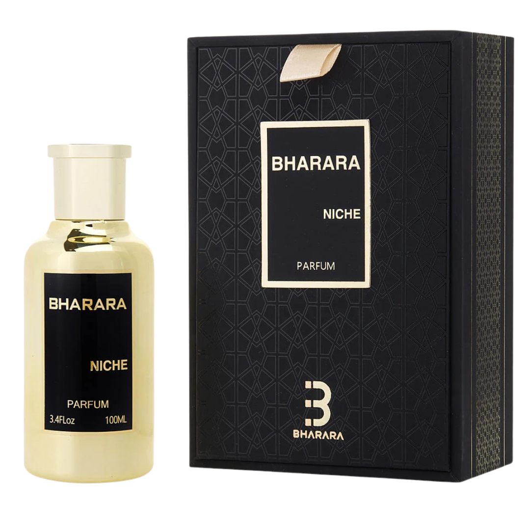 Bharara Bharara Niche Eau de Parfum Spray 100ml with elegant bottle design, showcasing the luxurious fragrance packaging.