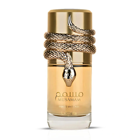 Musamam White Intense Eau De Parfum Spray 100ml (3.4 oz) by Lattafa (Velvet Pouch) - Intense Oud