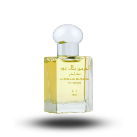 Black Oudh Perfume Oil-15ml(0.5 oz) by Al Haramain | (WITH VELVET POUCH) - Intense oud
