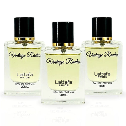 Vintage Radio EDP Spray 20ML (0.6 OZ) By Lattafa Pride | Luxurious Fragrance Miniatures. (PACK OF 3) - Intense Oud