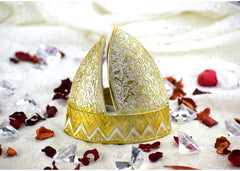 Calligraphy Arched Beehive Dome Style Closed Incense Bakhoor Burner - White - Intense oud