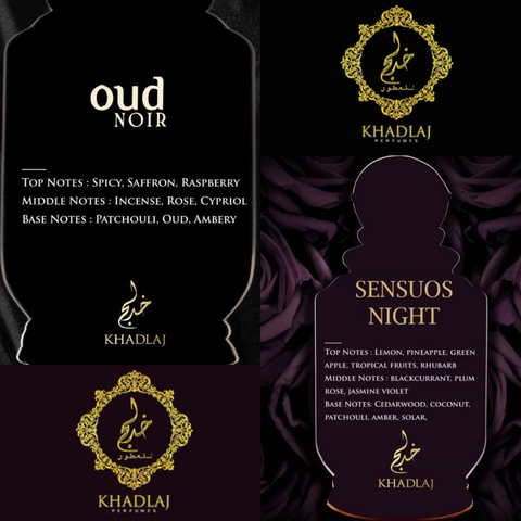 Sensuos Night & Oud Noir |ELEGANT SET| EDP-100Ml (3.4Oz) By Khadlaj - Intense Oud