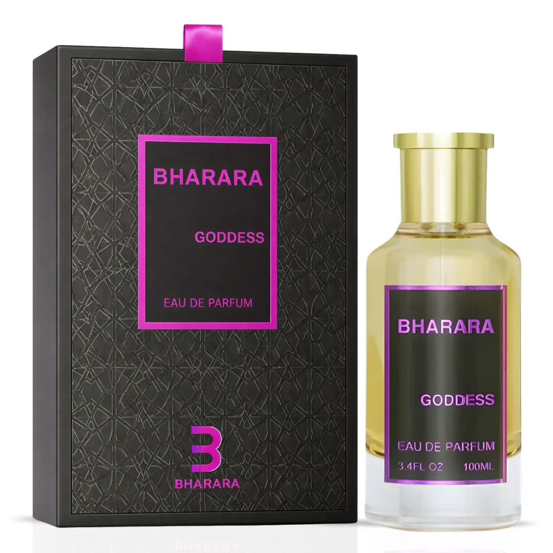 Bharara Goddess Eau de Parfum Spray 100ml bottle with elegant design, showcasing the luxurious fragrance by Bharara.