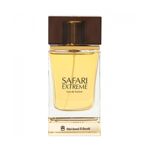 Safari Extreme EDP by Abdul Samad Al Qurashi, 75ml Eau de Parfum bottle with a sleek design and elegant branding.