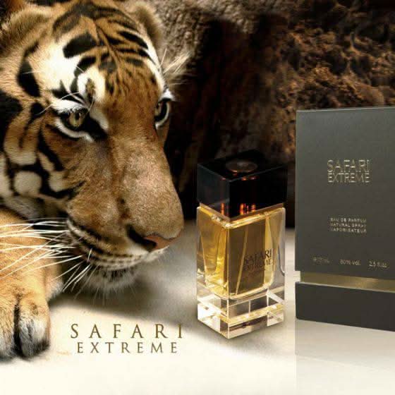 Safari Extreme EDP by Abdul Samad Al Qurashi, 75ml Eau De Parfum bottle with luxurious gold accents and elegant design.