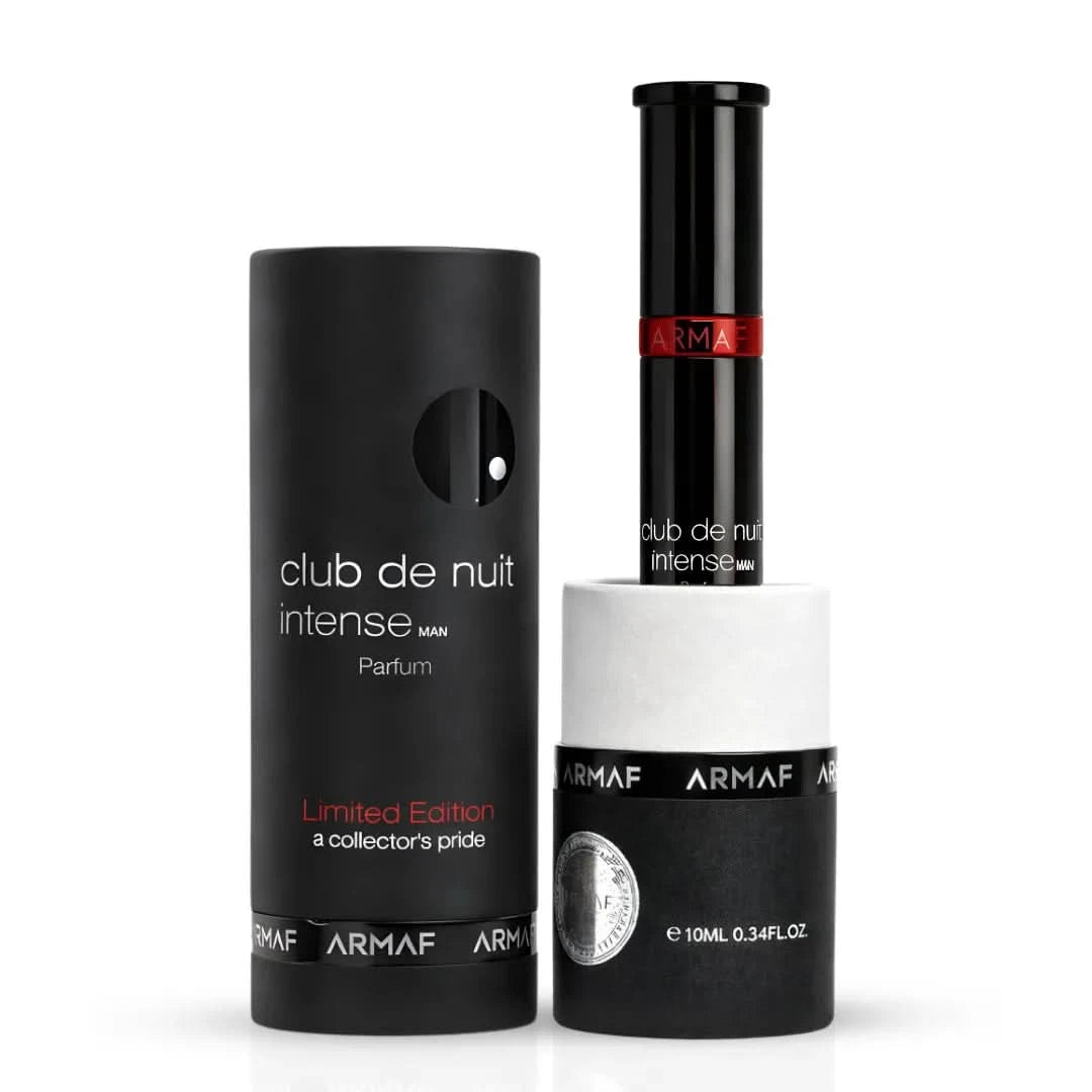 Armaf Club De Nuit Limited Edition Eau de Parfum spray bottle, 10ml, with sleek packaging and elegant design.