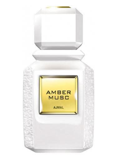 Amber Musc EDP by Ajmal in a 100ml bottle, showcasing the elegant Eau De Parfum with amber and musky notes.