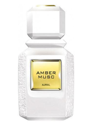 Amber Musc EDP by Ajmal in a 100ml bottle, showcasing the elegant Eau De Parfum with amber and musky notes.