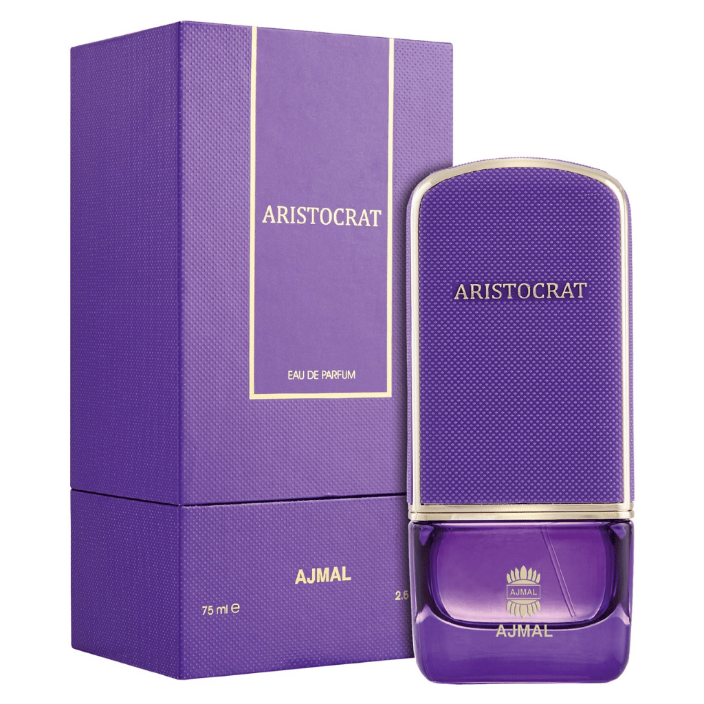 Ajmal Aristocrat for Women Eau De Parfum 75ml bottle, elegant perfume with floral and fruity notes.