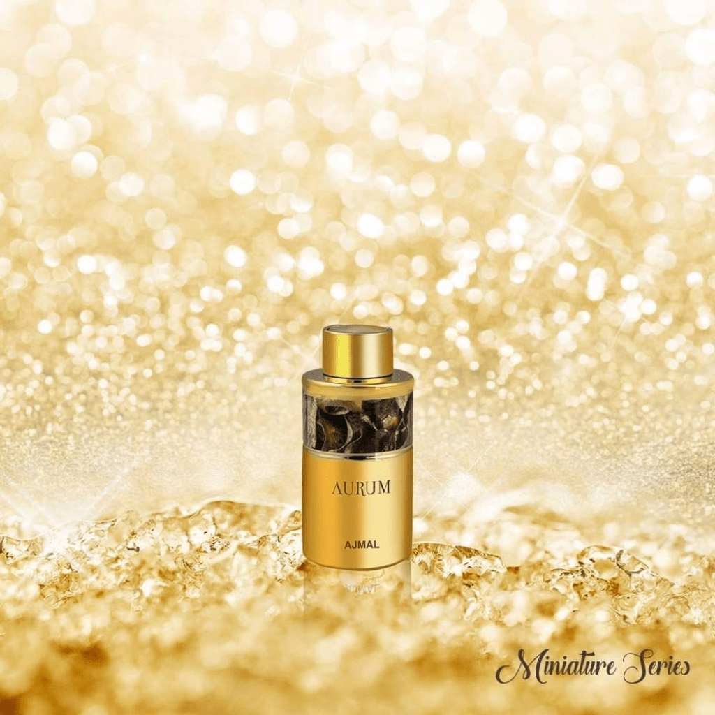 Aurum perfume oil by Ajmal in a 10ml bottle, concentrated CPO perfume oil with elegant packaging and branding.