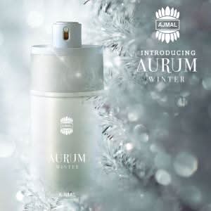 Aurim Winter Eau De Parfum by Ajmal in a 75ml bottle, showcasing the elegant packaging and fragrance details.