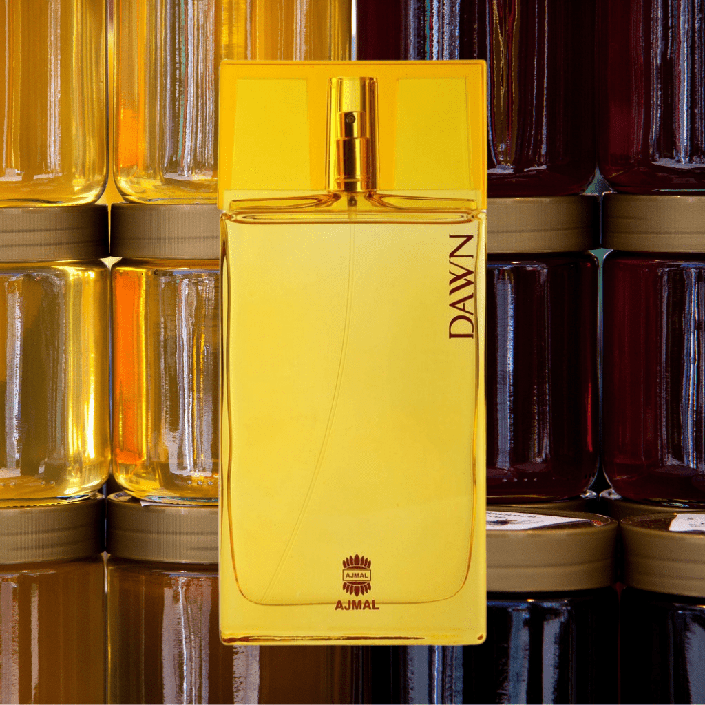 Ajmal Dawn EDP Eau De Parfum bottle, 90ml, with elegant fragrance design and branding visible in the image.