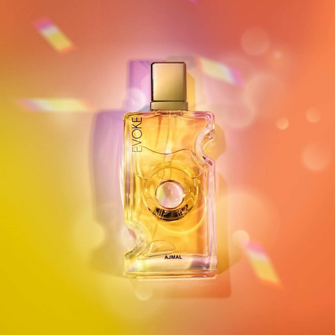 Evoke for Women Ajmal Eau De Parfum 75ml bottle, elegant design with floral and fruity notes visible in the image.