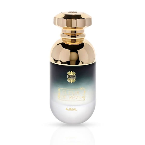 Ajmal Fleur de Rêve EDP perfume spray 90ml bottle with elegant floral design, showcasing luxurious long-lasting signature scent.